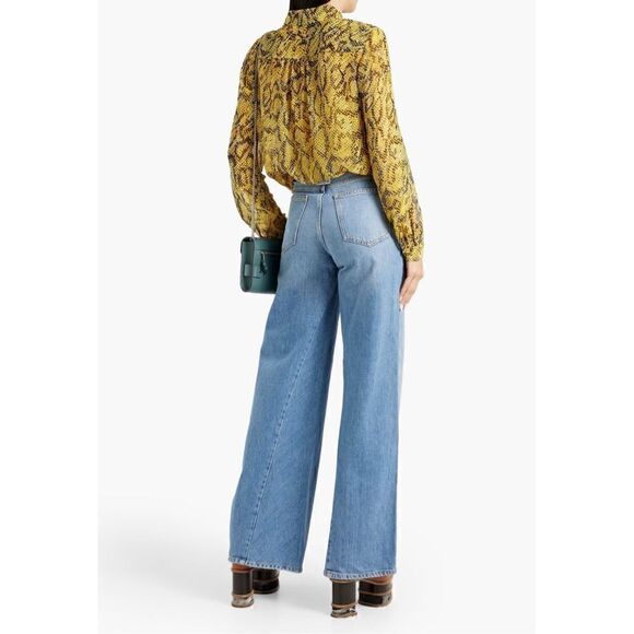 NWOT Diane Von Furstenberg Lorelei Abstract Print Blouse - Picture 2 of 7